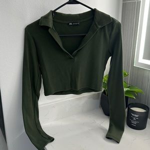 Zara long sleeved crop top